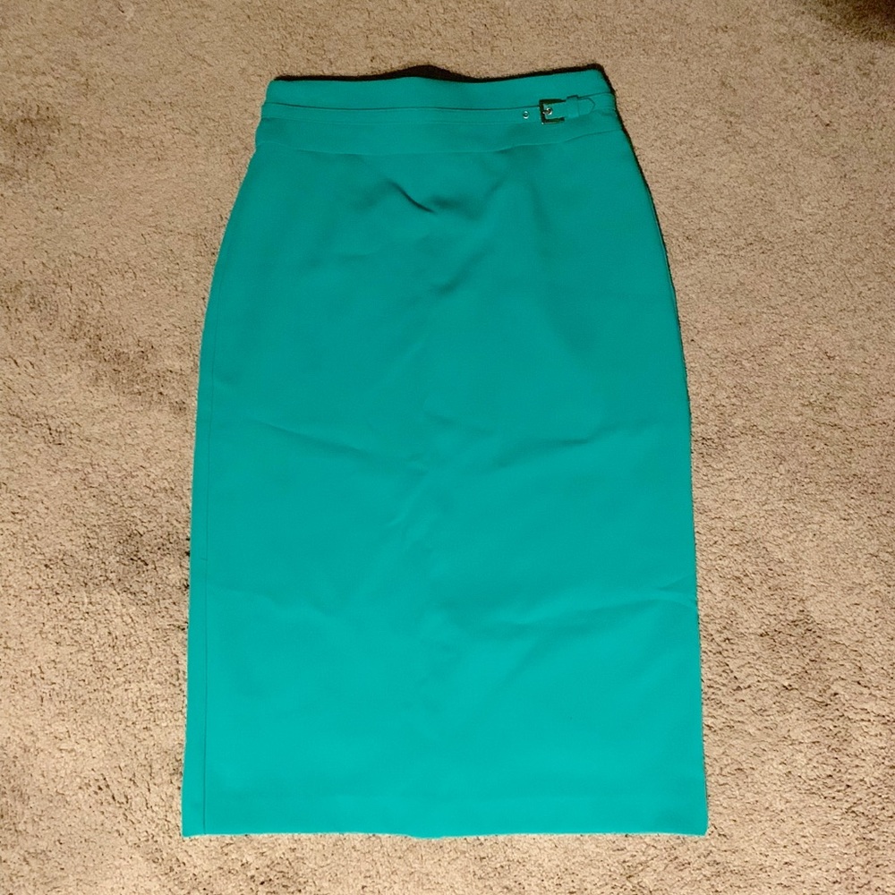 Teal Eva Mendes x New York and Company Midi Skirt